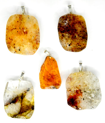 Golden Quartz slice pendant STAFF FAVORITE