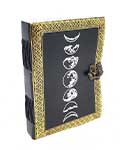 5 5" x 7" Moon Phase Silver/ Black Embossed leather w/ latch