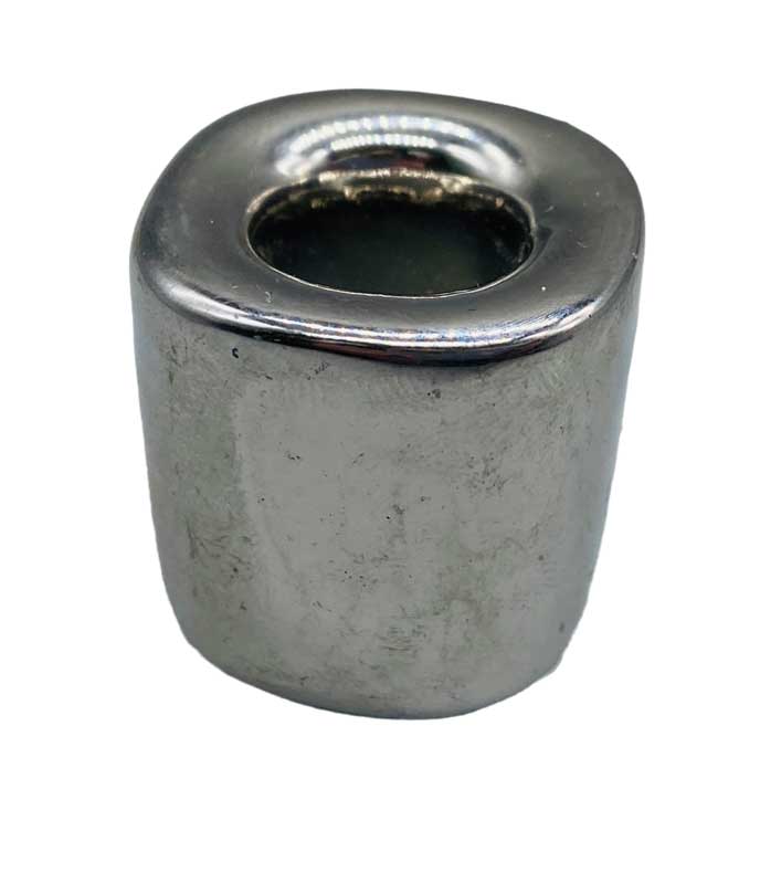 Silver ceramic chime candle holder