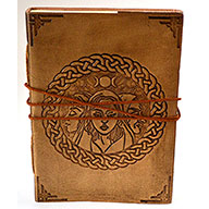 5" x 7" Triple Goddess leather blank book w/cord