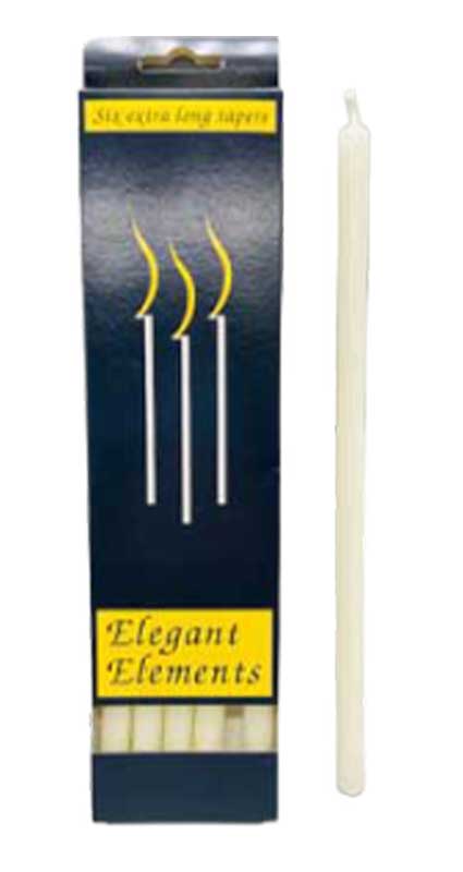 10" Ivory chime candle 6 pack