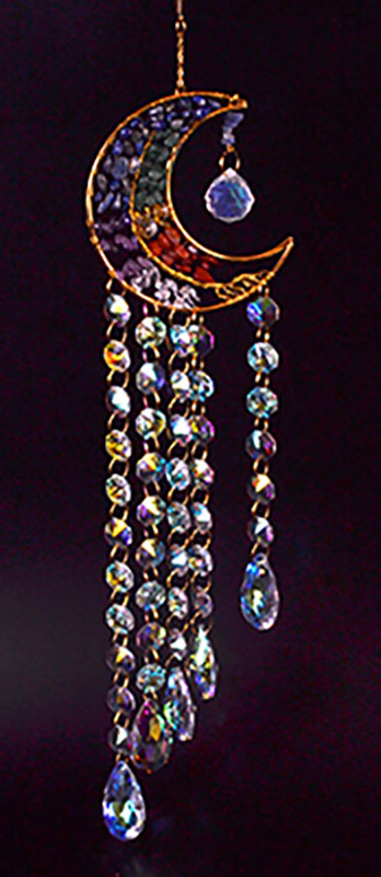 21" Gemstone & Moon sun catcher