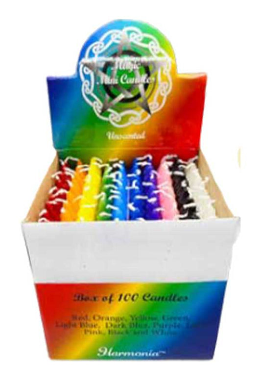 1/2" dia 5" long Assorted chime candle 100 pack