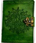 5" x 7" green Tree of Life leather w/ latch