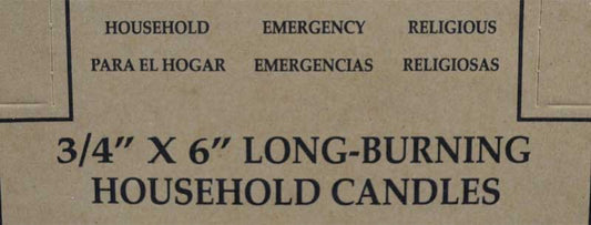 (set of 36) White 6" household candle