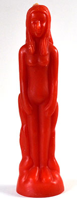 8" Red Female candle