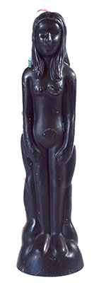8" Black Female candle