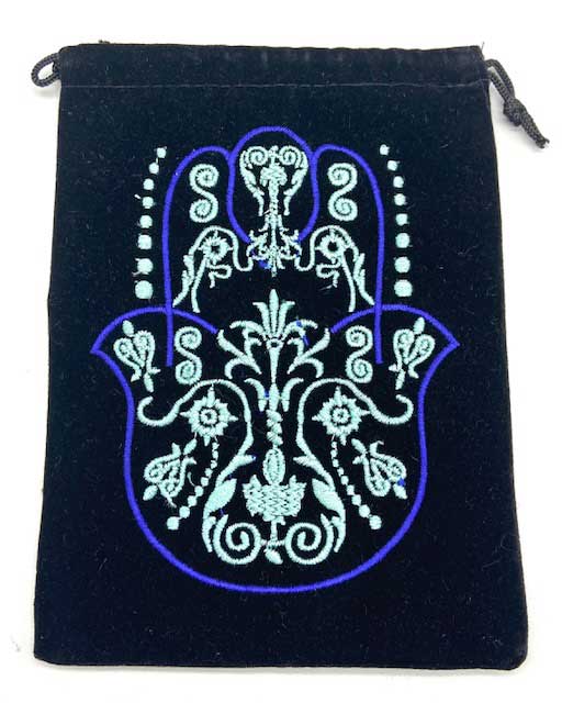 (set of 5) 5"x 7" Fatima Hand Black velveteen bag