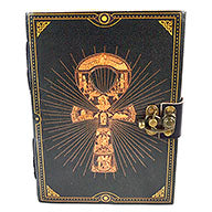 5" x 7" Ankh leather blank book w/ latch