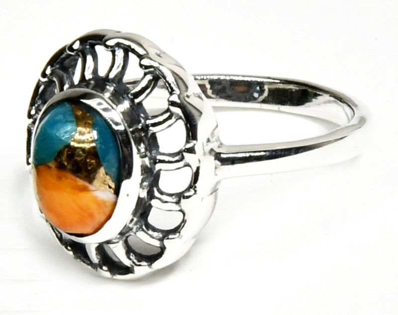 Size 7 Turquoise Spiney Oyster ring