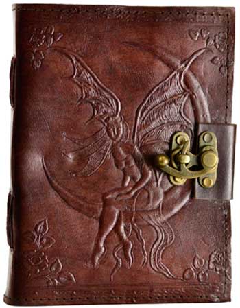 Fairy Moon leather blank book w/ latch Fairy Moon leather blank book w/ latch