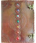 10" x 13" Chakra leather blank book w/ latch