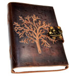 Tree leather blank book w/ latch