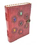 6" x 8" 7 Chakra stones Embossed leather w/ latch