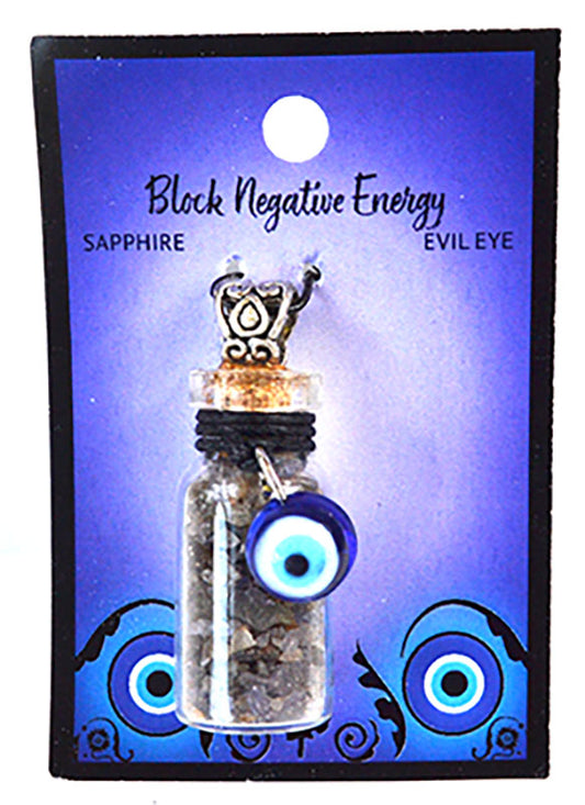 Sapphire Chips in Bottle with Evil Eye necklace      Expected on : 9/12/2025