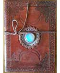 5" x 7" Triple Moon with Stone Embossed leather w/ cord