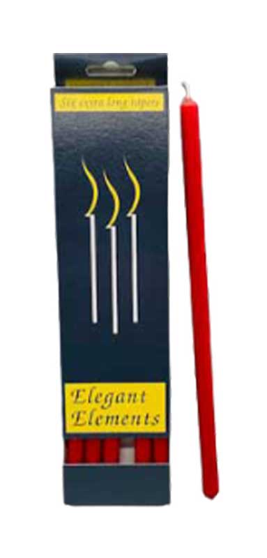 10" Red chime candle 6 pack