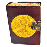 Tree of Life aged looking paper leather w/ latch