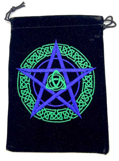 (set of 5) 5"x 7" Pentagram Black velveteen bag