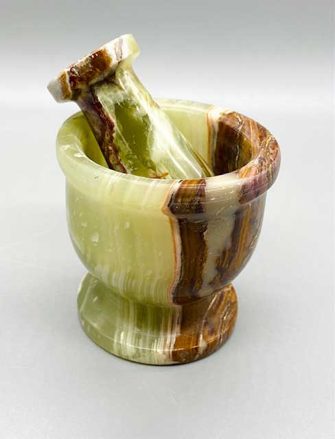 Small 2 1/2" Onyx mortar and pestle set