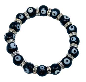 8mm Evil Eye, Black bracelet  BESTSELLERS