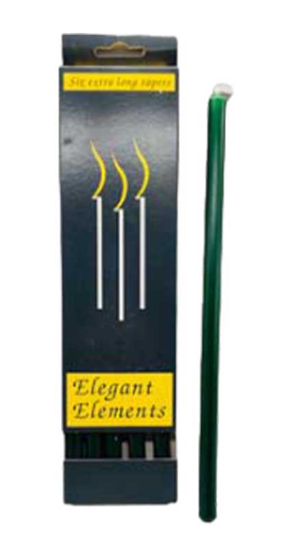 10" Green chime candle 6 pack
