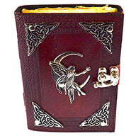 Fairy aged looking paper leather w/ latch 4 1/2" x 6 1/2" - Unlined