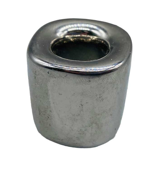 Silver ceramic chime candle holder