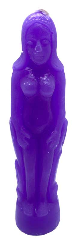 Purple Female Figure candle 7"