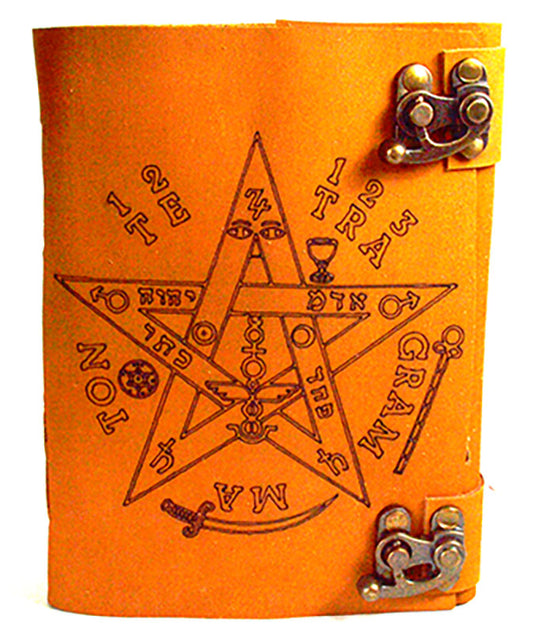 Tetragrammaton aged looking paper leather w/ latch