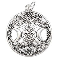 1 1/4" Tree of Life Triple Moon Pentagram amulet