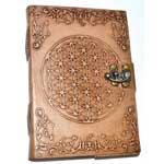 5 5" x 7" Flower of Life Embossed leather w/ latch